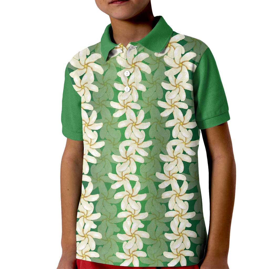 Ia Orana Tahiti Tiare Maori Seamless Style Kid Polo Shirt LT14 Kid Green - Polynesian Pride