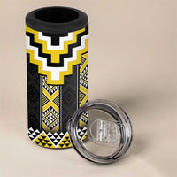 Yellow Taniko Aotearoa 4 in 1 Can Cooler Tumbler Niho Taniwha Mix Poutama