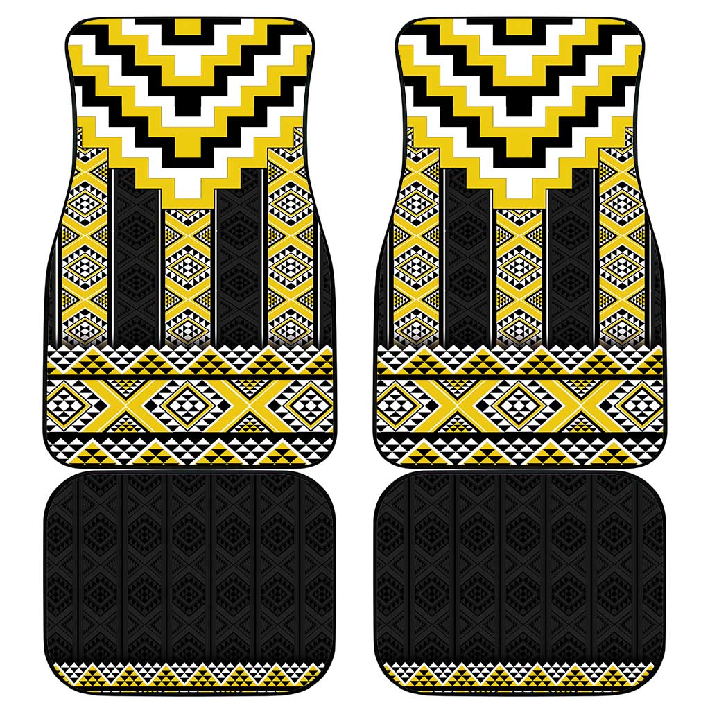 Yellow Taniko Aotearoa Car Mats Niho Taniwha Mix Poutama