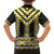 Yellow Taniko Aotearoa Family Matching Short Sleeve Bodycon Dress and Hawaiian Shirt Niho Taniwha Mix Poutama