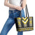 Yellow Taniko Aotearoa Leather Tote Bag Niho Taniwha Mix Poutama