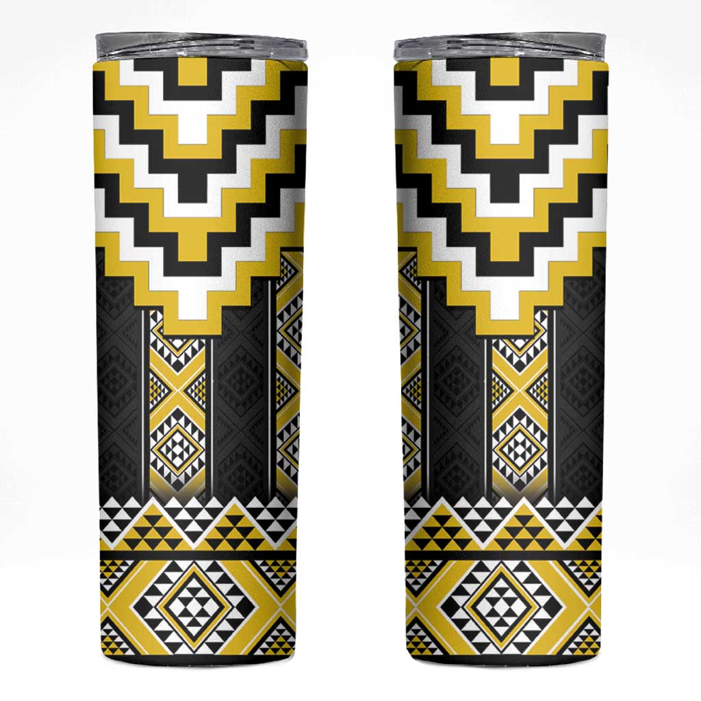 Yellow Taniko Aotearoa Skinny Tumbler Niho Taniwha Mix Poutama