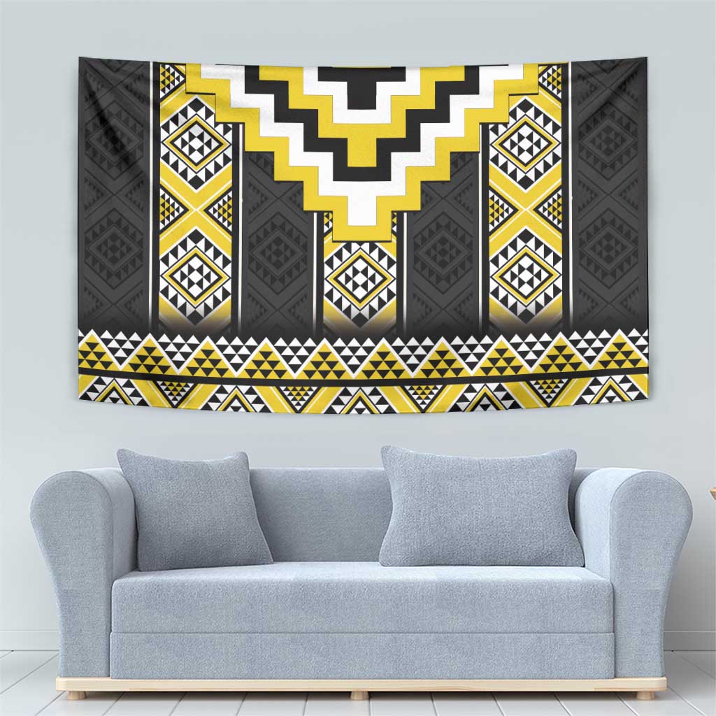 Yellow Taniko Aotearoa Tapestry Niho Taniwha Mix Poutama LT14 - Polynesian Pride