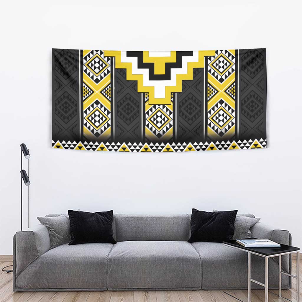 Yellow Taniko Aotearoa Tapestry Niho Taniwha Mix Poutama LT14 - Polynesian Pride