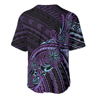 Teal Purple Polynesia Plumeria Tattoo Baseball Jersey LT14 - Polynesian Pride
