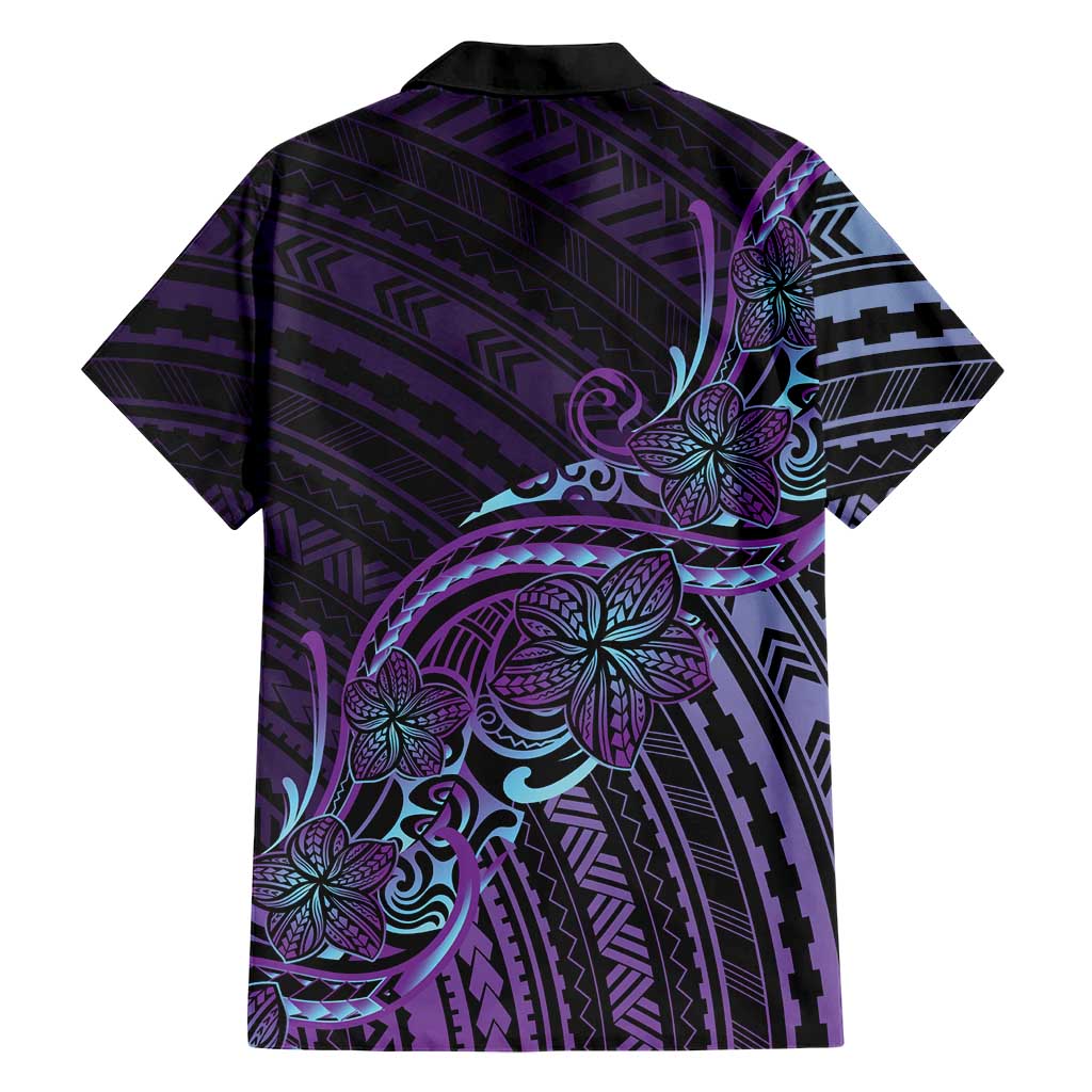 Teal Purple Polynesia Plumeria Tattoo Family Matching Summer Maxi Dress and Hawaiian Shirt LT14 - Polynesian Pride