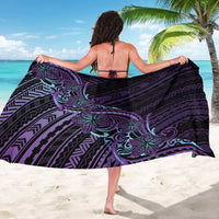 Teal Purple Polynesia Plumeria Tattoo Sarong LT14 - Polynesian Pride