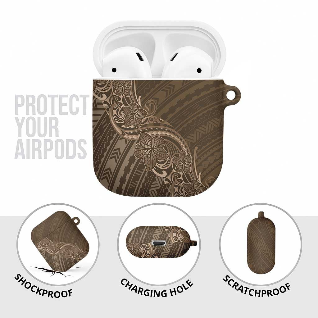 Brown Polynesia Plumeria Tattoo AirPods Case LT14 - Polynesian Pride