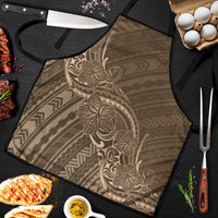 Brown Polynesia Plumeria Tattoo Apron