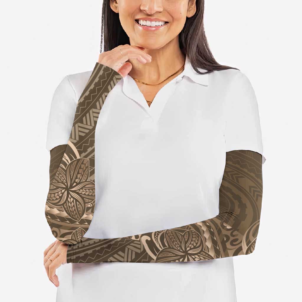 Brown Polynesia Plumeria Tattoo Arm Sleeves LT14 - Polynesian Pride