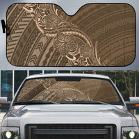 Brown Polynesia Plumeria Tattoo Auto Sun Shade