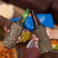 Brown Polynesia Plumeria Tattoo 4 in 1 Can Cooler Tumbler LT14 - Polynesian Pride