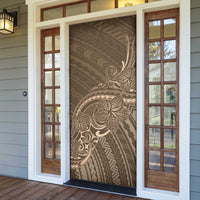 Brown Polynesia Plumeria Tattoo Door Cover