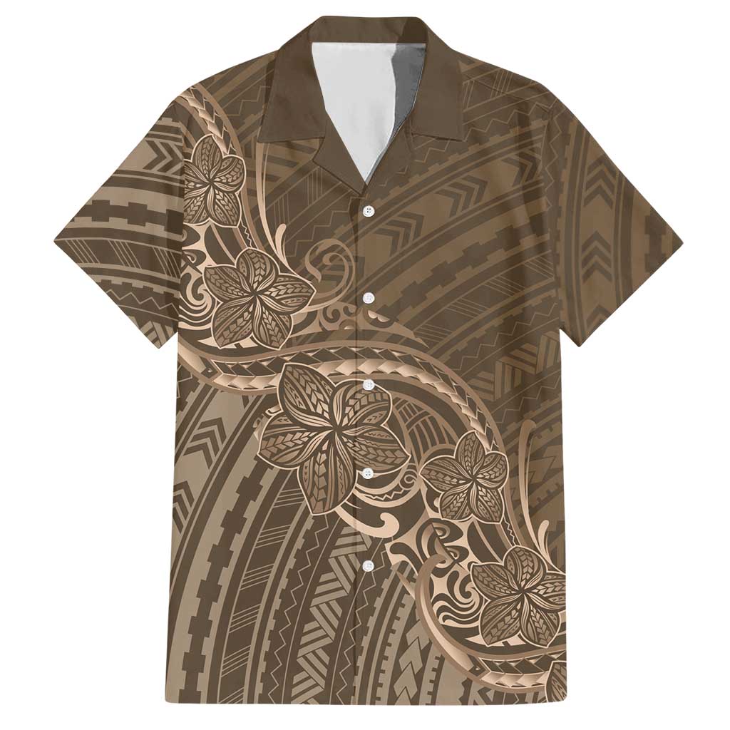 Brown Polynesia Plumeria Tattoo Hawaiian Shirt LT14 Brown - Polynesian Pride