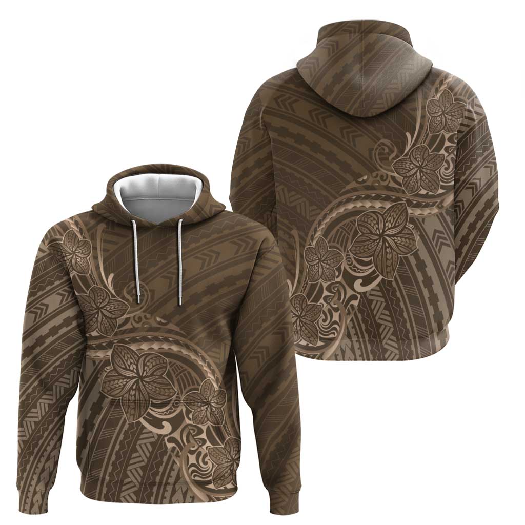 Brown Polynesia Plumeria Tattoo Hoodie LT14 - Polynesian Pride
