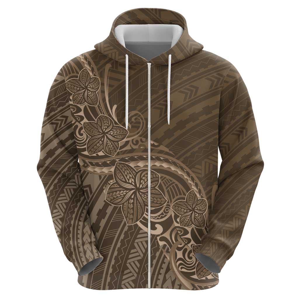 Brown Polynesia Plumeria Tattoo Hoodie LT14 - Polynesian Pride