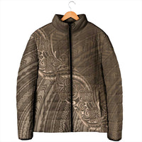 Brown Polynesia Plumeria Tattoo Padded Jacket LT14 - Polynesian Pride