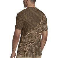 Brown Polynesia Plumeria Tattoo Rugby Jersey LT14 - Polynesian Pride