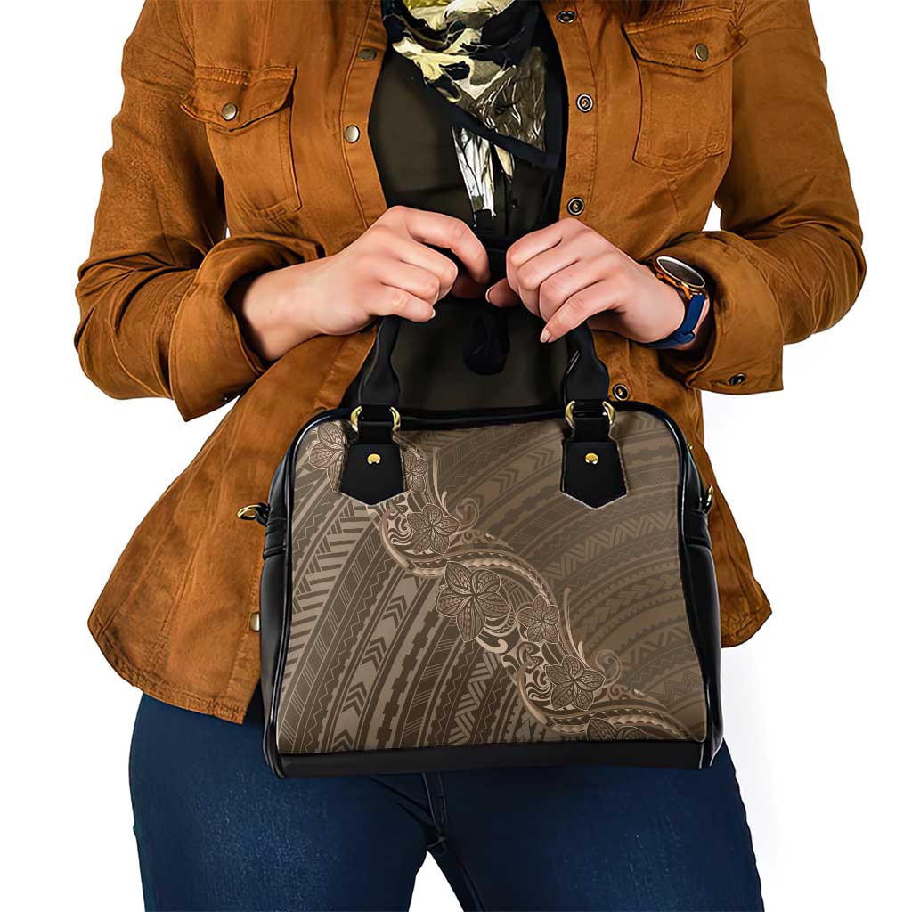 Brown Polynesia Plumeria Tattoo Shoulder Handbag LT14 - Polynesian Pride