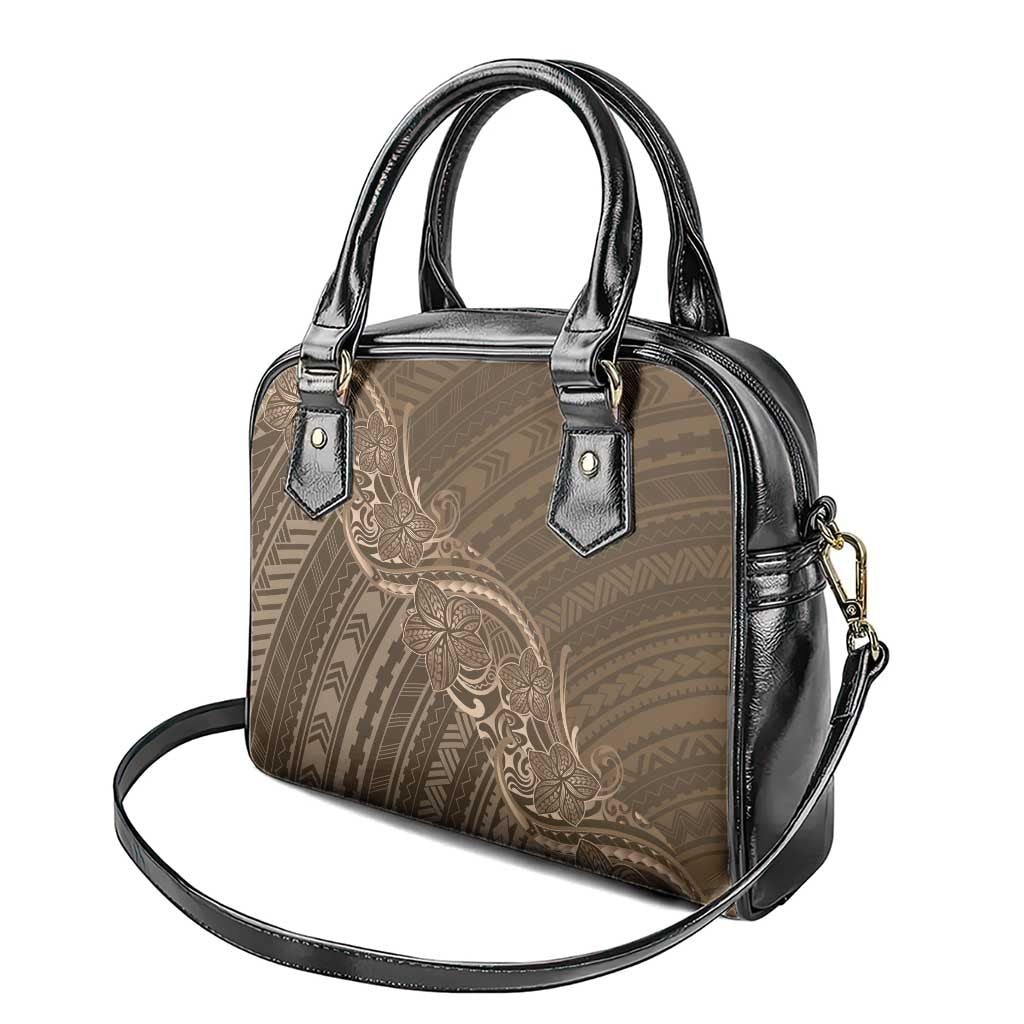 Brown Polynesia Plumeria Tattoo Shoulder Handbag LT14 - Polynesian Pride