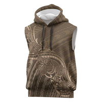 Brown Polynesia Plumeria Tattoo Sleeveless Hoodie LT14 Brown - Polynesian Pride