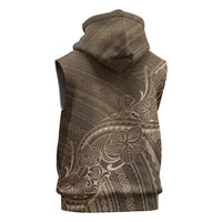 Brown Polynesia Plumeria Tattoo Sleeveless Zip Hoodie LT14 - Polynesian Pride