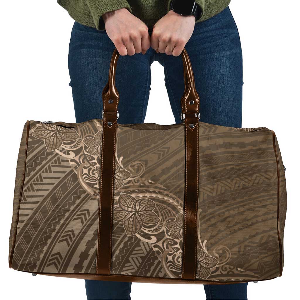 Brown Polynesia Plumeria Tattoo Travel Bag LT14 Brown - Polynesian Pride