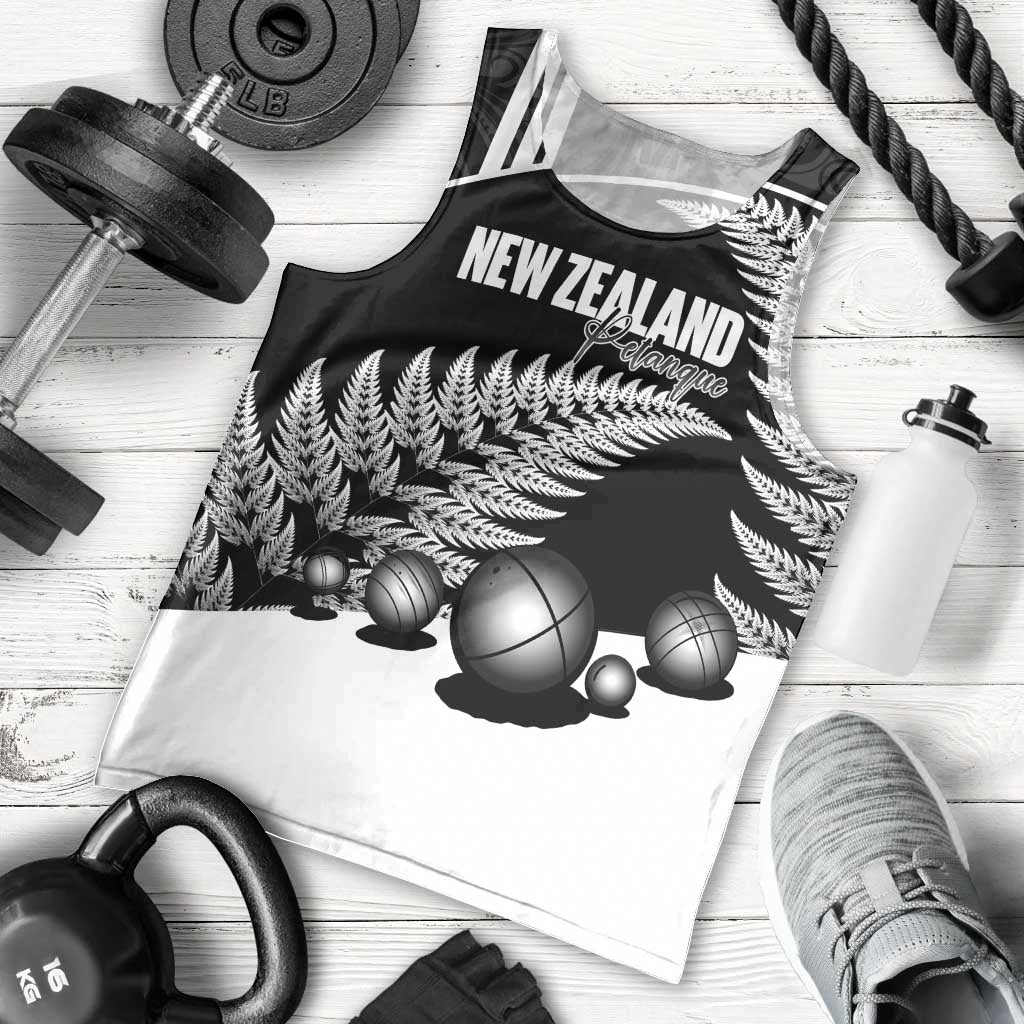 Custom New Zealand Silver Fern Petanque Men Tank Top Aotearoa Maori Pattern LT14 - Polynesian Pride