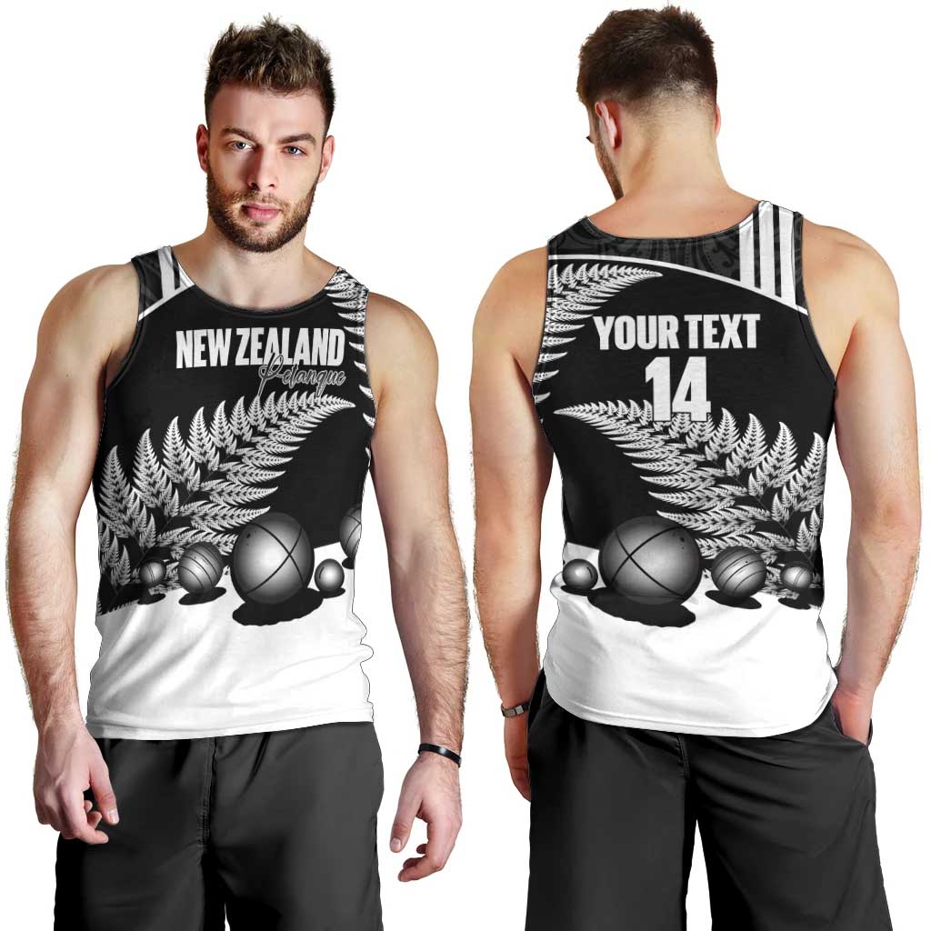 Custom New Zealand Silver Fern Petanque Men Tank Top Aotearoa Maori Pattern LT14 - Polynesian Pride