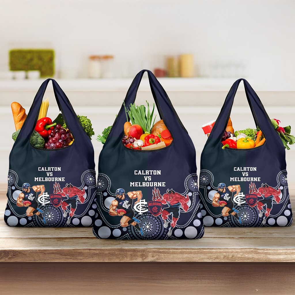 Demons And Blues Football Grocery Bag Melbourne And Calrton Mascots Aboriginal Art