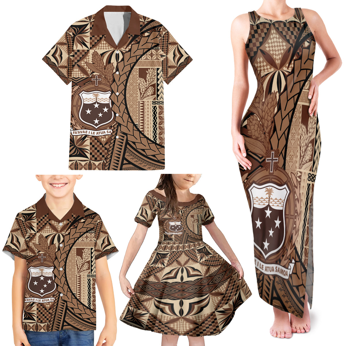 Samoa Siapo Family Matching Tank Maxi Dress and Hawaiian Shirt Happy Independence Day Vintage Vibes LT14 - Polynesian Pride