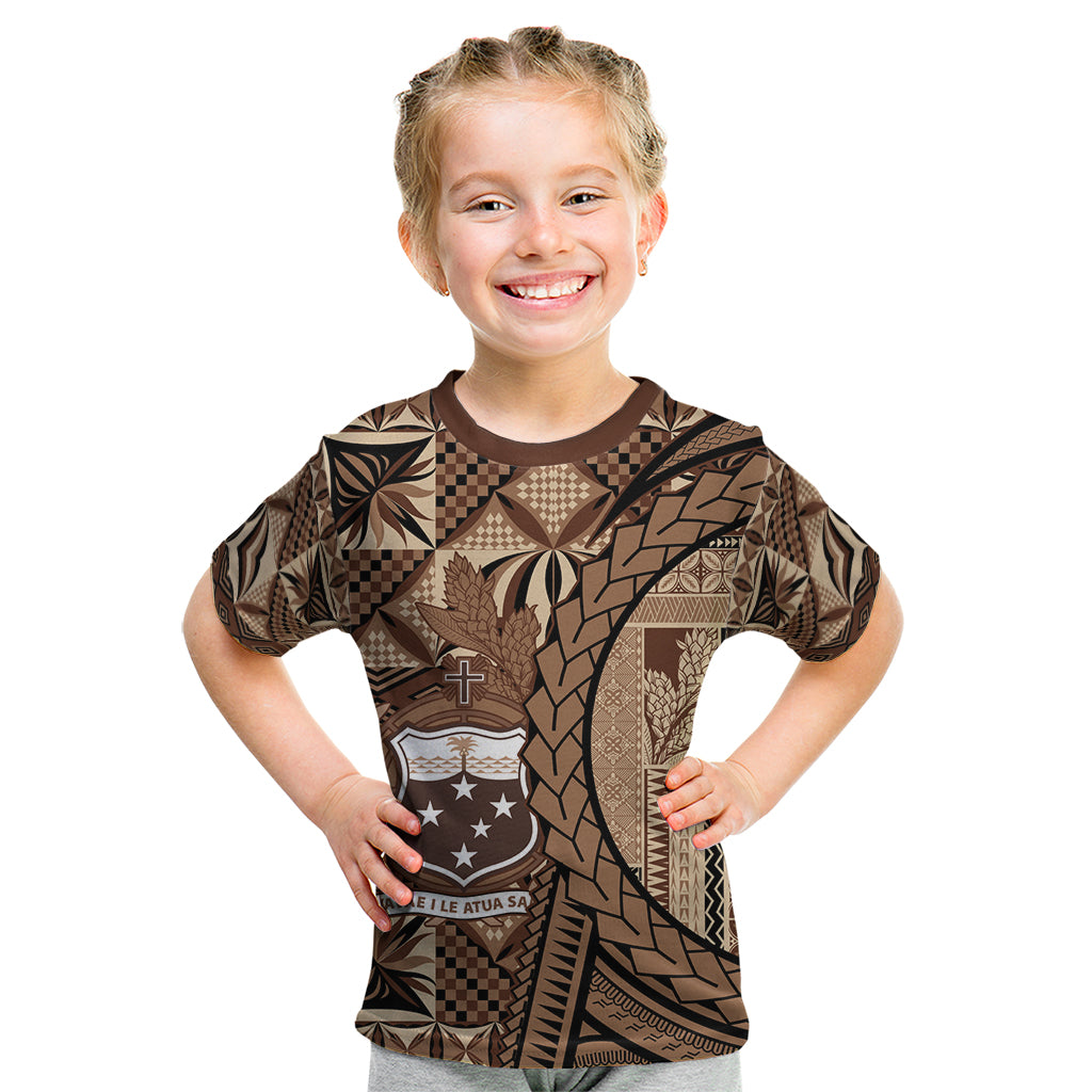 Samoa Siapo Kid T Shirt Happy Independence Day Vintage Vibes LT14 Brown - Polynesian Pride