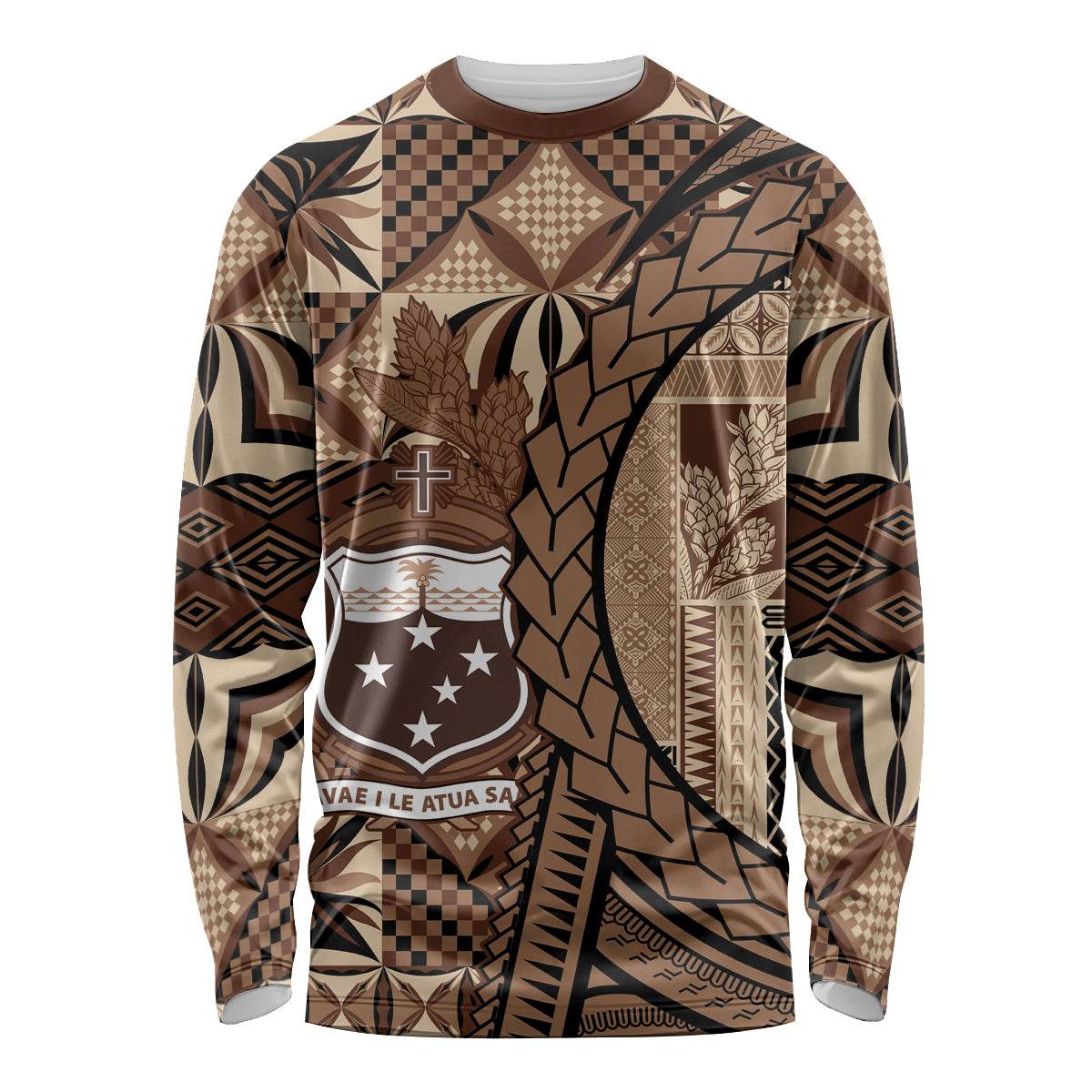 Samoa Siapo Long Sleeve Shirt Happy Independence Day Vintage Vibes LT14 Unisex Brown - Polynesian Pride
