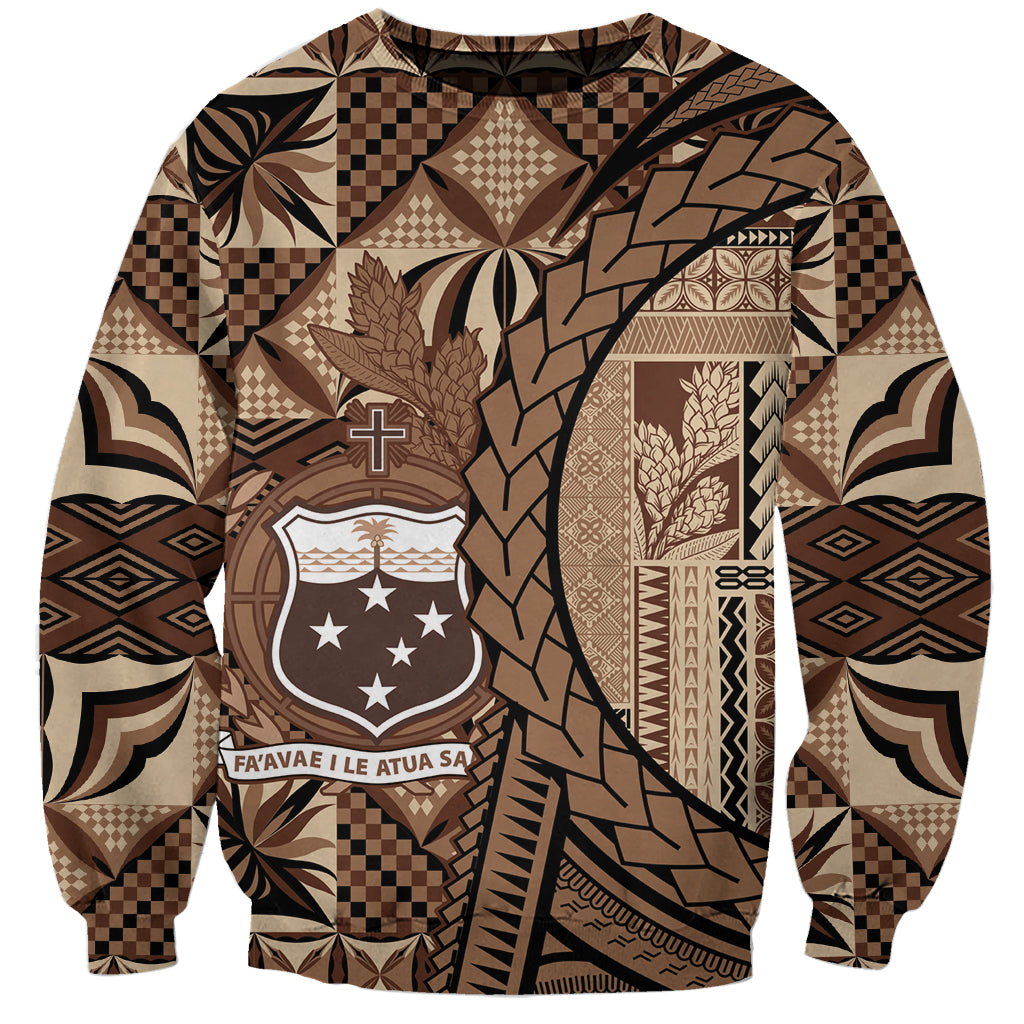 Samoa Siapo Sweatshirt Happy Independence Day Vintage Vibes LT14 Unisex Brown - Polynesian Pride