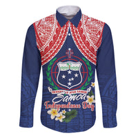 Samoan Independence Day Family Matching Off Shoulder Short Dress and Hawaiian Shirt Manuia Le Tutoatasi O Samoa