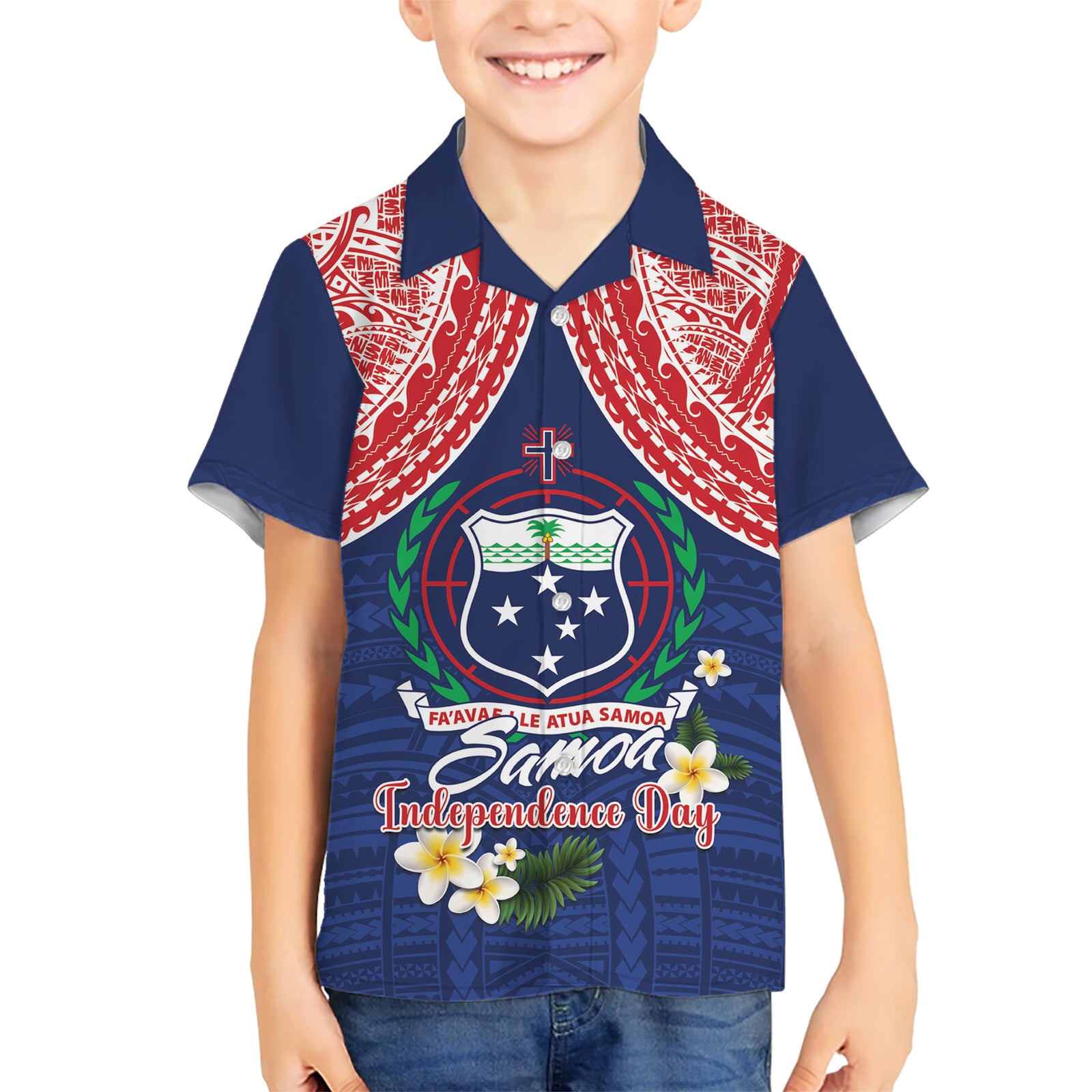 Samoan Independence Day Kid Hawaiian Shirt Manuia Le Tutoatasi O Samoa LT14 Kid Blue - Polynesian Pride