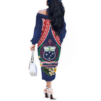 Samoan Independence Day Off The Shoulder Long Sleeve Dress Manuia Le Tutoatasi O Samoa
