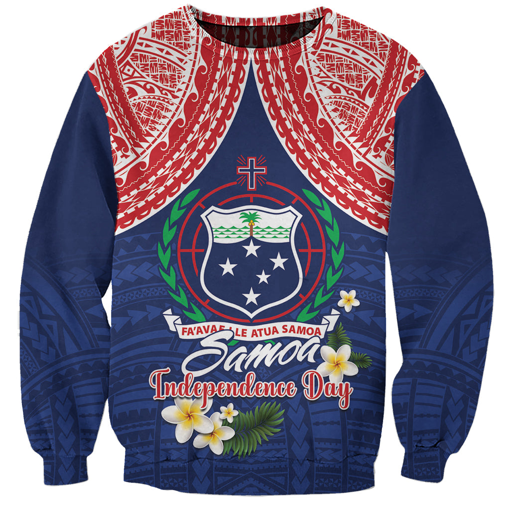 Samoan Independence Day Sweatshirt Manuia Le Tutoatasi O Samoa LT14 Unisex Blue - Polynesian Pride