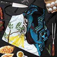 New Zealand Silver Fern Tui Bird Apron Maori Kowhai Paua Shell Taniko Motifs - Polynesian Pride