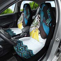 New Zealand Silver Fern Tui Bird Car Seat Cover Maori Kowhai Paua Shell Taniko Motifs