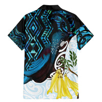 New Zealand Silver Fern Tui Bird Family Matching Mermaid Dress and Hawaiian Shirt Maori Kowhai Paua Shell Taniko Motifs