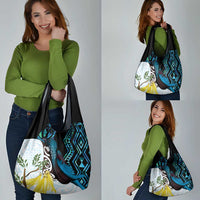 New Zealand Silver Fern Tui Bird Grocery Bag Maori Kowhai Paua Shell Taniko Motifs