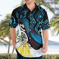 New Zealand Silver Fern Tui Bird Hawaiian Shirt Maori Kowhai Paua Shell Taniko Motifs
