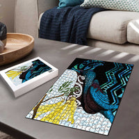 New Zealand Silver Fern Tui Bird Puzzle Maori Kowhai Paua Shell Taniko Motifs - Polynesian Pride