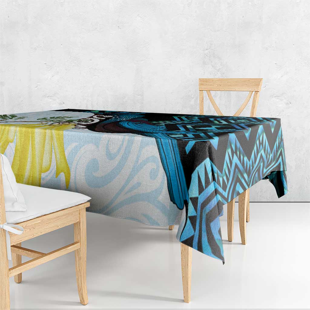New Zealand Silver Fern Tui Bird Tablecloth Maori Kowhai Paua Shell Taniko Motifs