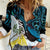 New Zealand Silver Fern Tui Bird Women Casual Shirt Maori Kowhai Paua Shell Taniko Motifs