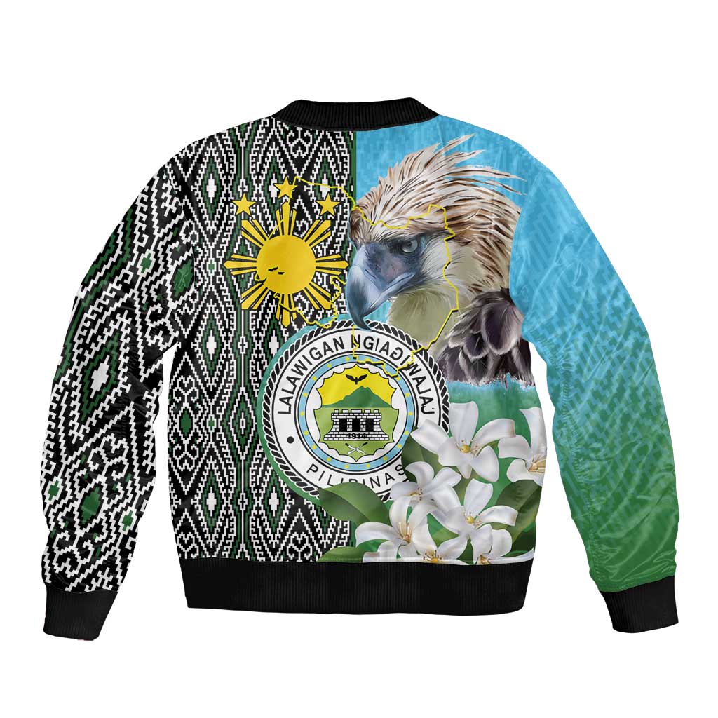 Cotabato Philippines Province Bomber Jacket Filipino Eagle Sampaguita Tinalak Pattern LT14 - Polynesian Pride
