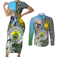 Cotabato Philippines Province Couples Matching Short Sleeve Bodycon Dress and Long Sleeve Button Shirt Filipino Eagle Sampaguita Tinalak Pattern