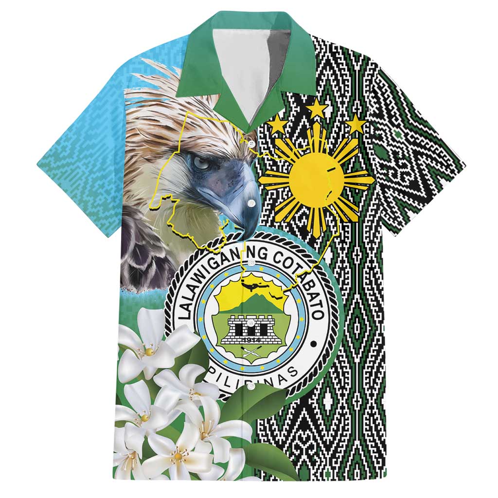 Cotabato Philippines Province Hawaiian Shirt Filipino Eagle Sampaguita Tinalak Pattern LT14 Blue - Polynesian Pride