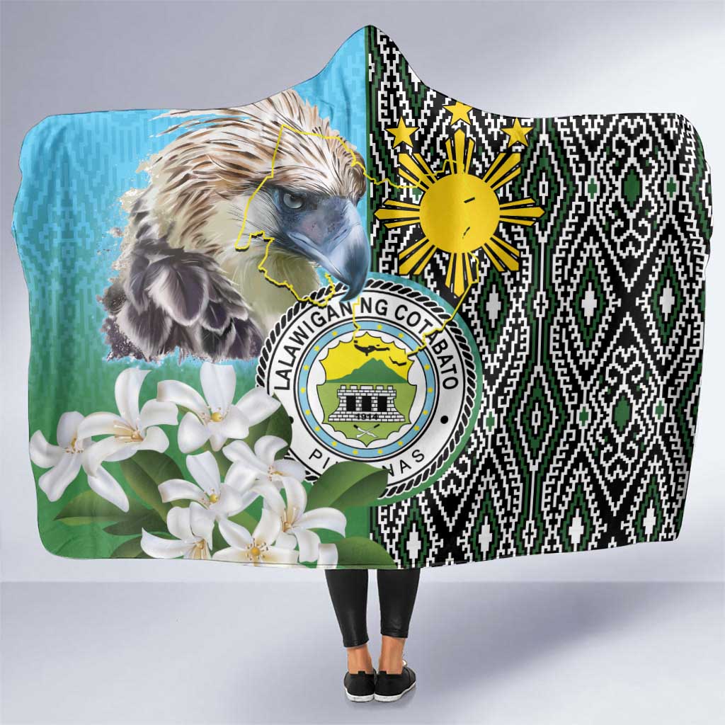 Cotabato Philippines Province Hooded Blanket Filipino Eagle Sampaguita Tinalak Pattern
